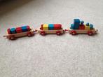 Houten speelgoedtreintje met blokjes, Ophalen of Verzenden, Gebruikt, Duw- of Trekspeelgoed
