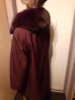 Bruine winterjas + echte bontvoering bontjas fox kraag M, Ophalen of Verzenden, Zo goed als nieuw, Maat 38/40 (M), Bruin