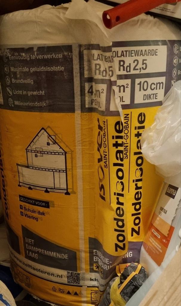 Isover Zolderisolatie - 10cm, 4m2, Rd 2.5, Doe-het-zelf en Verbouw, Isolatie en Afdichting, Nieuw, Glaswol, 12 cm of meer, Minder dan 5 m²