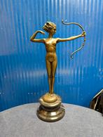 Bronzen beeld van Diana de jager, Antiek en Kunst, Ophalen of Verzenden