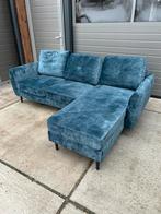Blauwe velvet hoekbank - perfecte staat!, 250 tot 300 cm, 125 tot 150 cm, ., Hoekbank