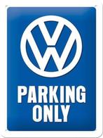 VW Parking Only.  Metalen wandbord in reliëf 15 x 20 cm., Ophalen of Verzenden, Nieuw, Auto's