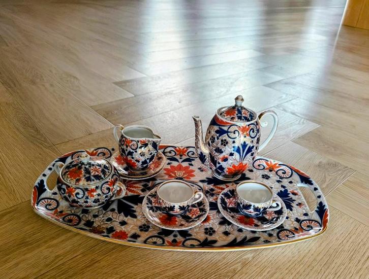 Antiek theeservies met dienblad, Antiek en Kunst, Antiek | Servies compleet, Ophalen of Verzenden