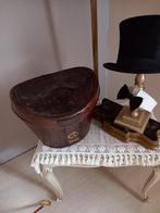Antiek Hoeden doos , 100% Leder, GERESERVEERD, Ophalen of Verzenden