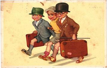 806259 vintage Kinderkaart Vakantie 1946 Gelopen met zegel beschikbaar voor biedingen