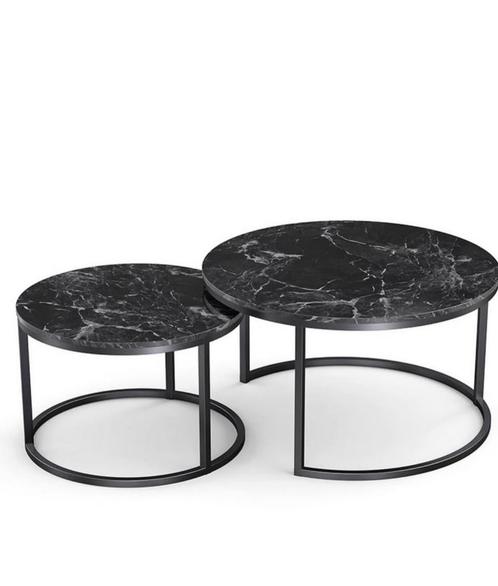 Ronde Salontafel set marmer, Huis en Inrichting, Tafels | Salontafels, Ophalen of Verzenden