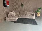 GRATIS LEVERING Hoekbank Ribstof Bruin 330x220 REFURBISHED, 300 cm of meer, Ophalen of Verzenden, Zo goed als nieuw, 150 cm of meer