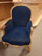 Nieuwe Barok stoel flauweel royale blauw met gouden frame, Huis en Inrichting, Stoelen, Ophalen, Nieuw, Blauw, Eén