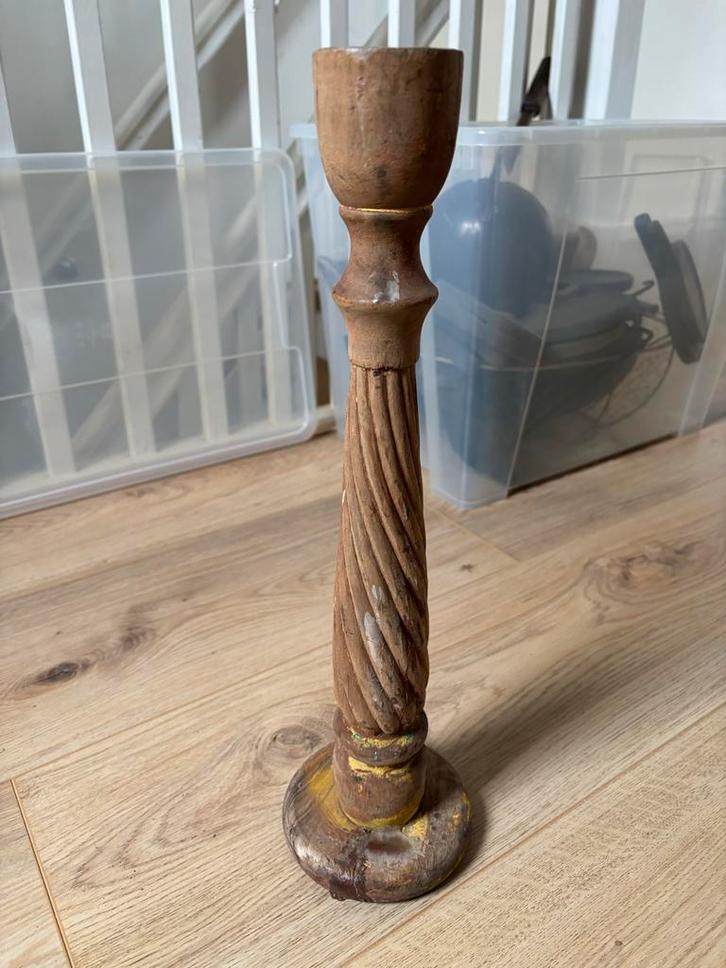 Houten Kandelaar - 45cm, Huis en Inrichting, Woonaccessoires | Kandelaars en Kaarsen, Gebruikt, Kandelaar, 25 tot 50 cm, Hout
