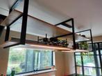 Stalen rek, loft lamp keuken, Ophalen, Zo goed als nieuw, Zwart