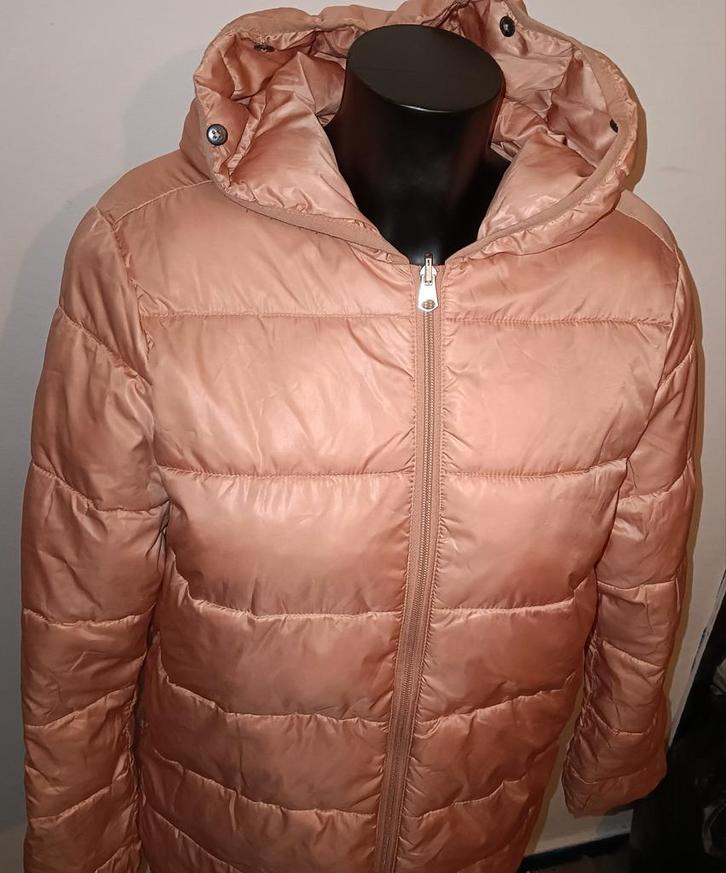 Zalmroze donsjas QS, Kleding | Dames, Jassen | Winter, Gedragen, Maat 38/40 (M), Roze, Ophalen