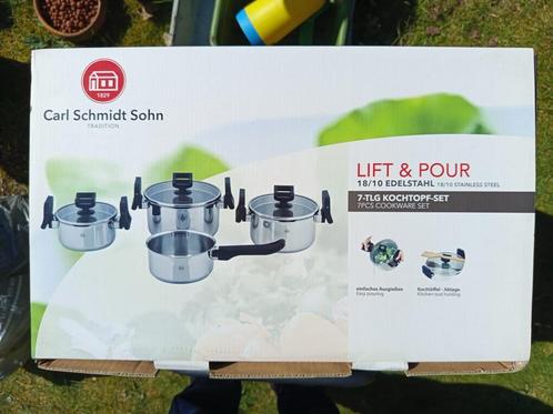 Carl Schmidt Sohn Lift & Pour 4-delige pannenset, Huis en Inrichting, Keuken | Potten en Pannen, Zo goed als nieuw, Ophalen of Verzenden