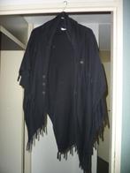 Uno Deu zwarte leuke poncho met drukkers, Verzenden, Zo goed als nieuw