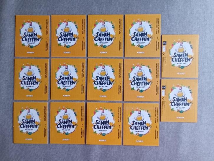 Jumbo: Samen lekker cheffen met Nick Toet – 14 pakjes., Verzamelen, Supermarktacties, Jumbo, Ophalen of Verzenden
