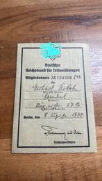 Originele mitgliedskarte Reichsbund fur Leibesubungen, Ophalen of Verzenden