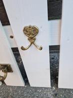 Kapstok wit met 6 messing haken, Huis en Inrichting, Ophalen of Verzenden, 'T Olde Gre-j, Info@toldegrej.nl, Endepoelstraat 20f Didam