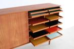 vintage highboard | wandkast | jaren 60 | Deens, Gebruikt, ., 150 tot 200 cm, Teakhout