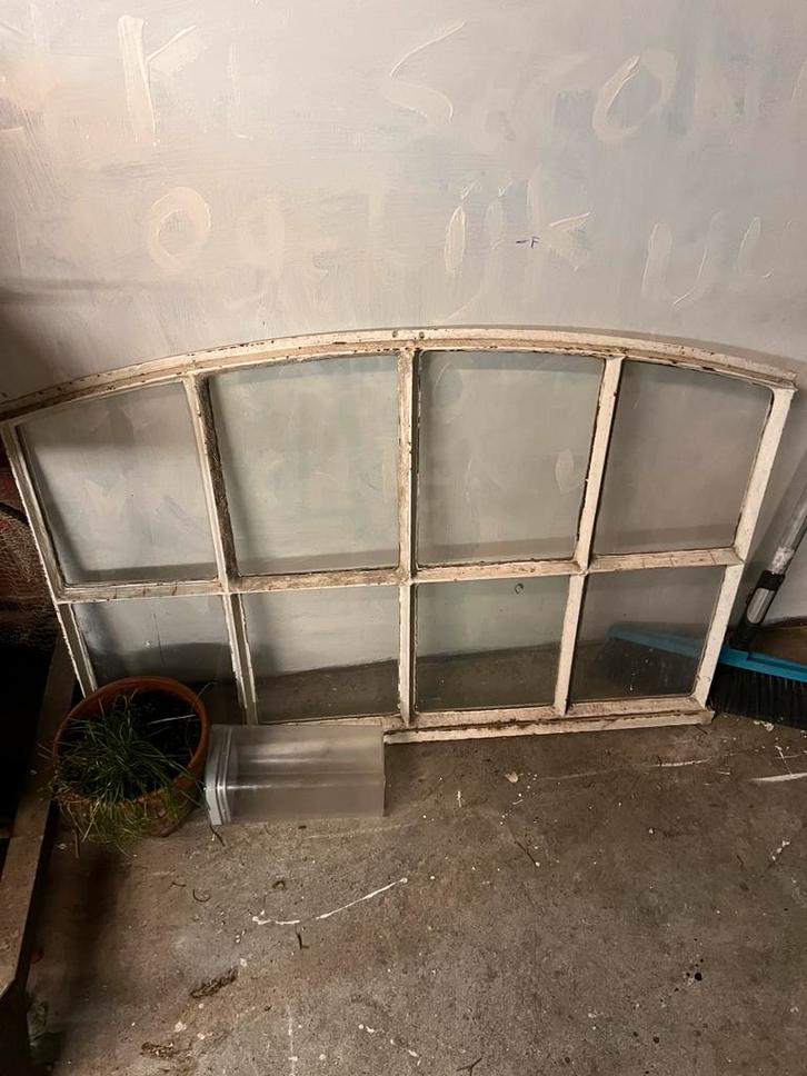 Oud Gevelraam met Boog, Doe-het-zelf en Verbouw, Glas en Ramen, Gebruikt, Gevelraam of Ruit, 80 tot 120 cm, 120 tot 160 cm, Ophalen of Verzenden