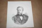 Antieke gravure - Portret dichter J.J.L. ten Kate - 1879 !!, Ophalen of Verzenden