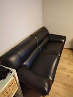 Zwarte Leren Sofa Bankstellen set van 2 zgan, Ophalen, Zo goed als nieuw, 75 tot 100 cm, 200 tot 250 cm