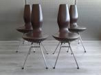 Set van 4x Variér (Stokke) Date (Bruin/Leder), Zeer Mooi!, Huis en Inrichting, Stoelen, Bruin, Ophalen of Verzenden, Zo goed als nieuw