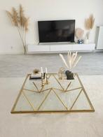 Salontafel kare design goud, Minder dan 50 cm, 50 tot 100 cm, Ophalen of Verzenden, Glas