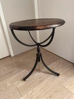 Bijzettafel, Huis en Inrichting, Tafels | Bijzettafels, Minder dan 55 cm, Gebruikt, Rond, Hout