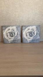 2 bloemen schilderijtjes, Huis en Inrichting, Woonaccessoires | Schilderijen, Tekeningen en Foto's, Ophalen of Verzenden, Zo goed als nieuw
