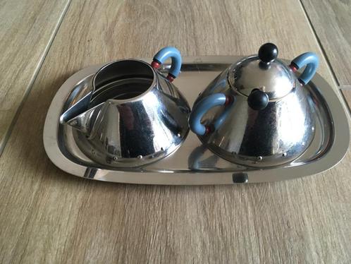 Alessi, M. Graves Suiker- en melkset, l.blauw, 4 delig, Huis en Inrichting, Keuken | Keukenbenodigdheden, Gebruikt, Ophalen of Verzenden
