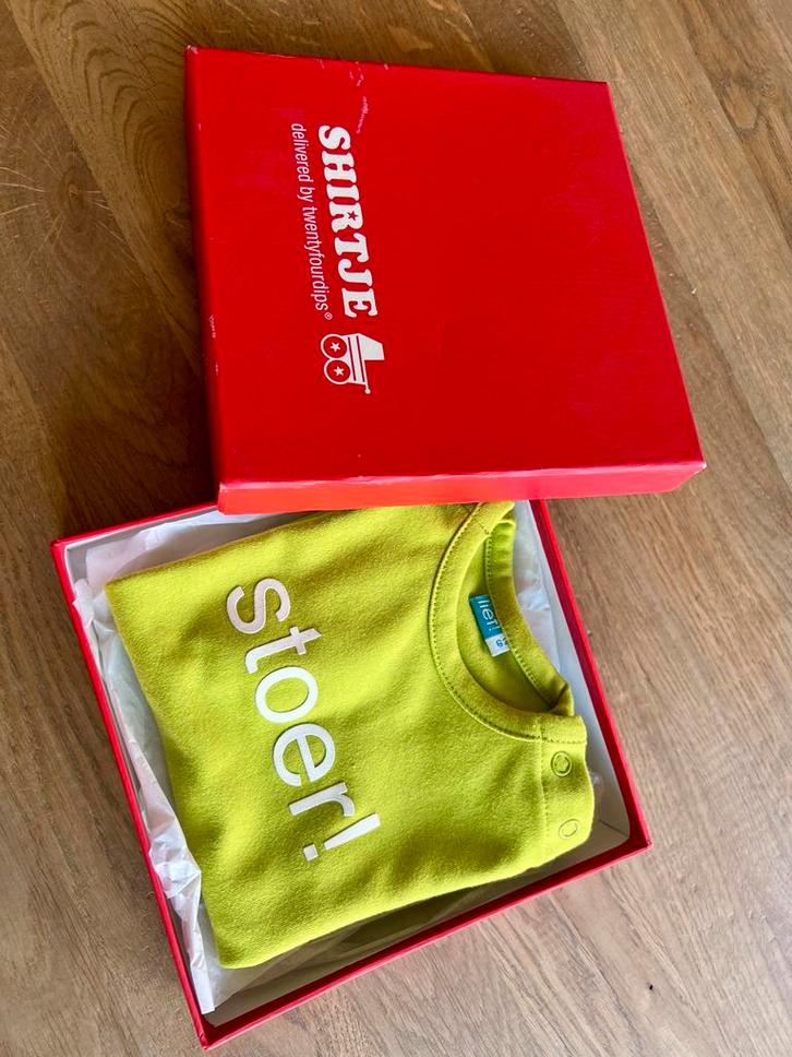 Baby Shirtje Stoer! Maat 62, Kinderen en Baby's, Babykleding | Maat 62, Zo goed als nieuw, Jongetje of Meisje, Shirtje of Longsleeve