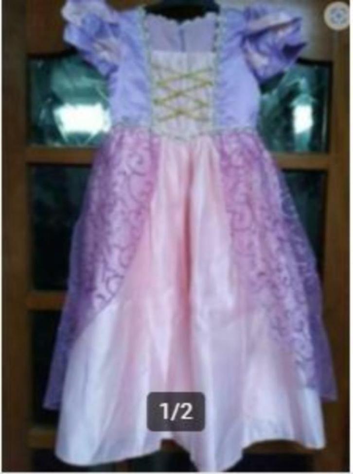 Rapunzel jurk met haarband en vlecht mt 98 / 104, Kinderen en Baby's, Carnavalskleding en Verkleedspullen, Nieuw, Meisje, 104 of kleiner