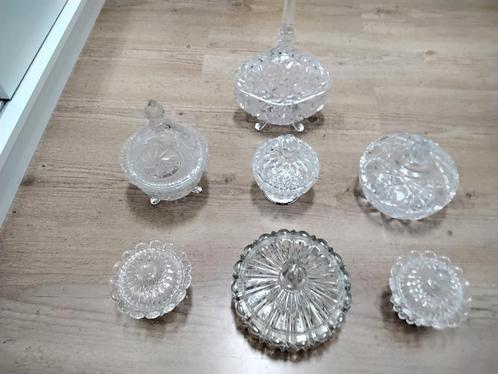7 x super mooie kristal glazen Bonbons schaaltjes, Huis en Inrichting, Woonaccessoires | Schalen en Manden, Zo goed als nieuw