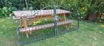 Smeedijzeren dubbele poort, gegalvaniseerd, Tuin en Terras, Tuinhekken en Hekwerk, Ophalen of Verzenden, Zo goed als nieuw, IJzer