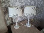 2 Wit crème kleurige schemerlampen met print NIEUW NIEUW, Nieuw, Ophalen of Verzenden, Landelijk, Stof