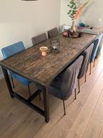 Eethoek (tafel met stoelen), Huis en Inrichting, Tafels | Eettafels, Gebruikt, 200 cm of meer, Vijf personen of meer, Stoer modern