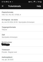 4 Kaartjes voor K3 originals 28 mei, Tickets en Kaartjes, Concerten | Overige, Twee personen, Mei