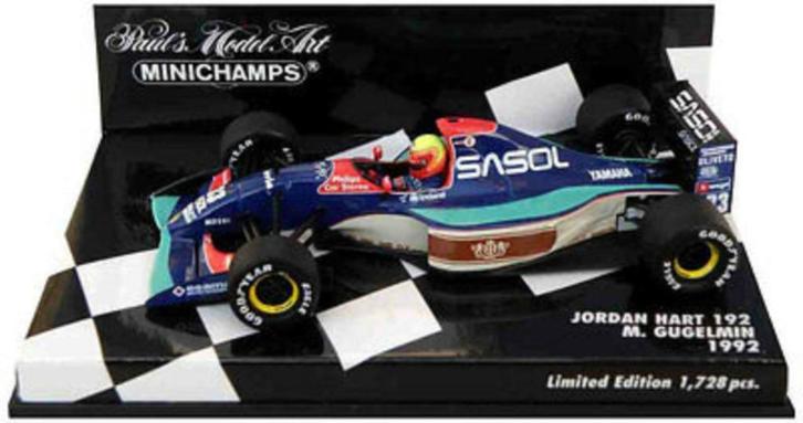 Minichamps Jordan 192 1992 Mauricio Gugelmin 1/43, Verzamelen, Automerken, Motoren en Formule 1, Nieuw, Formule 1, Ophalen of Verzenden