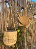 Bohemian houten bloempot met hanger, Gebruikt, Minder dan 30 cm, Rond, Ophalen of Verzenden
