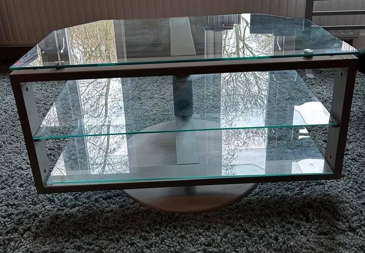 TV meubel, Huis en Inrichting, Kasten | Televisiemeubels, Gebruikt, Minder dan 100 cm, 50 tot 100 cm, 50 tot 75 cm, Glas, Kunststof