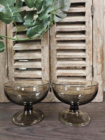 Vintage Luminarc France rookglas coupes set 2 stuks beschikbaar voor biedingen