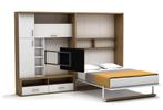 Tweepersoons opklapbed met kasten, Huis en Inrichting, Ophalen, Bruin, Tweepersoons, Zo goed als nieuw
