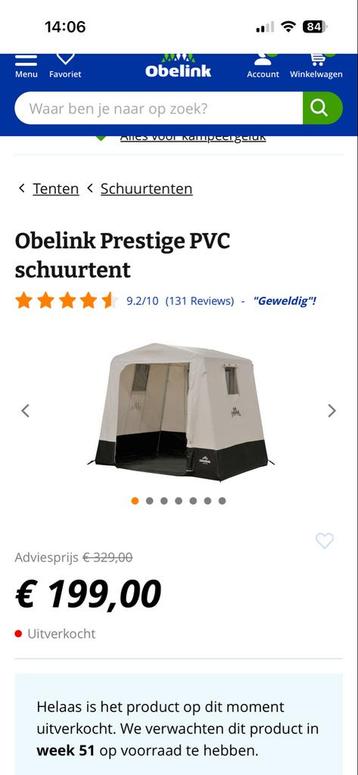 Obelink Prestige PVC Schuurtent - 1 Seizoen Gebruikt beschikbaar voor biedingen