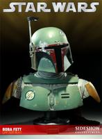 Star Wars Sideshow Boba Fett Life Size Bust signed by Jeremy, Ophalen, Zo goed als nieuw, Beeldje of Buste