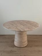 Ronde Travetin Eettafel - 120cm Diameter, Huis en Inrichting, Tafels | Eettafels, Overige materialen, 50 tot 100 cm, 100 tot 150 cm