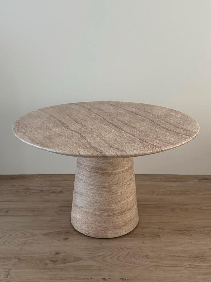 Ronde Travetin Eettafel - 120cm Diameter, Huis en Inrichting, Tafels | Eettafels, Nieuw, 100 tot 150 cm, 50 tot 100 cm, Vier personen