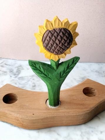 Jaarring steker zonnebloem bloem hout seizoenstafel zomer  beschikbaar voor biedingen