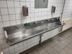 Rvs spoelbak met 4 kranen en 3 zeephouders, Ophalen, Zo goed als nieuw, Rvs, Wastafel