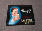 AMSTEL BIER BLIKKEN RECLAMEBORD, Verzamelen, Biermerken, Ophalen, Gebruikt, Reclamebord, Plaat of Schild, Amstel
