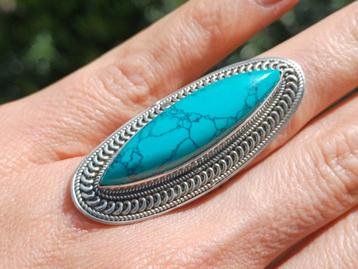 Vanoli 925 zilveren ring met turquoise maat 17,25  beschikbaar voor biedingen