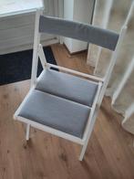 2x foldable white chairs with cushions, Tuin en Terras, Ophalen of Verzenden, Hout